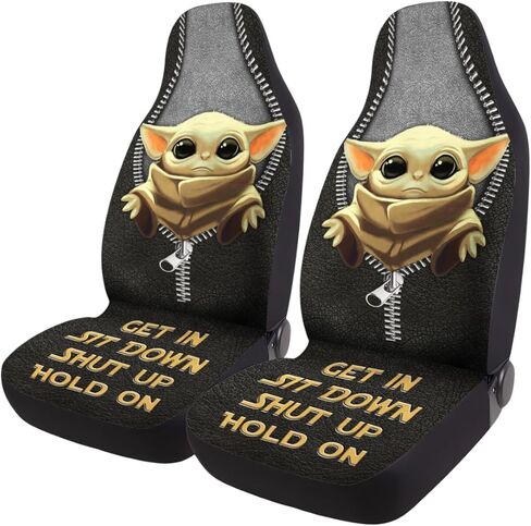 شخصية كرتونية لطيفة 2 أغطية مقاعد السيارة الأمامية لسيارة شاحنة سيدان سيارات الدفع الرباعي، أغطية مقاعد السيارات المتينة، أغطية مقاعد دلو قابلة للتنفس، ملحقات داخلية واقية in Kuwait