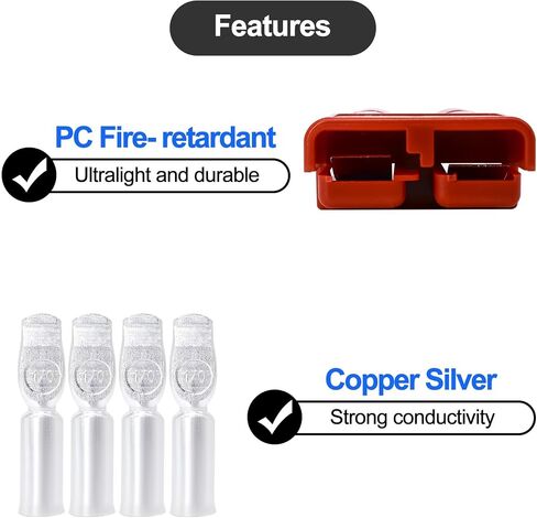 HiSport Battery Quick Connect Disconnect Electrical Plug 175A 1/0AWG for Recovery Winch or Trailer w 2Pcs Terminal pins(red) in Saudi Arabia