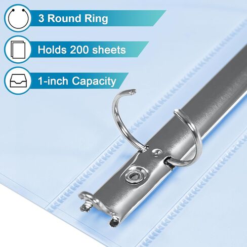 2'' 3-Ring-Binder with Pockets, 450 Sheets Capacity, 2 inch Binders fits 11" x 8.5" US Letter Size, Assorted 4 Pastel Colors - Ideal for School, Office, and Home Use (2 inch) in Kuwait