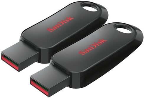SanDisk 32GB Cruzer Snap SuperSpeed USB 2.0 Flash Drive, 2 Pack, Black, Black/red in Saudi Arabia