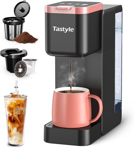 Single Serve Coffee Maker, Iced and Hot Coffee Machine for K Cup & Ground Coffee, Includes Bold & Descale Setting, Removable 40 oz. Water Reservoir, 6 to 24 oz. Brew Sizes, Black in Saudi Arabia