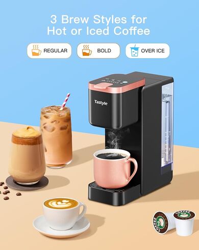 Single Serve Coffee Maker, Iced and Hot Coffee Machine for K Cup & Ground Coffee, Includes Bold & Descale Setting, Removable 40 oz. Water Reservoir, 6 to 24 oz. Brew Sizes, Black in Saudi Arabia