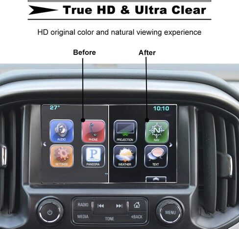 فيلم زجاج مقسى 8 بوصة لسيارة شيفروليه/تشيفي كولورادو Z71 LT ZR2، لسيارة شيفروليه/تشيفي سيلفرادو 1500 LD 2500HD 3500HD 2015 2016 2017 2018 2019 ملحقات داخلية لشاشة الملاحة in Kuwait