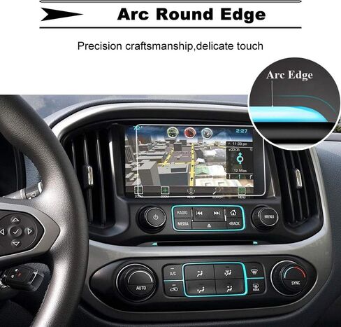 فيلم زجاج مقسى 8 بوصة لسيارة شيفروليه/تشيفي كولورادو Z71 LT ZR2، لسيارة شيفروليه/تشيفي سيلفرادو 1500 LD 2500HD 3500HD 2015 2016 2017 2018 2019 ملحقات داخلية لشاشة الملاحة in Kuwait