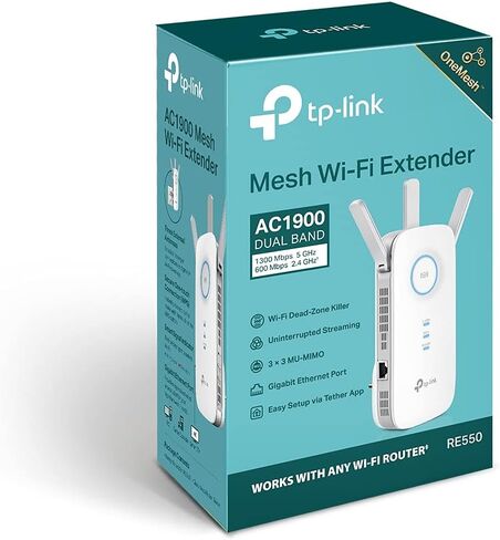 موسع نطاق TP-Link AX1800 WiFi 6 مع منفذ إيثرنت | تقوية إشارة الإنترنت للمنزل | مضخم مكرر لاسلكي ثنائي النطاق | وضع نقطة الوصول | إعداد التطبيق | متوافق مع OneMesh (RE615X) in Kuwait
