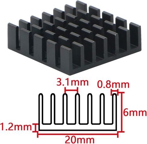 Aluminum Heat Sink Cooler Radiator for Raspberry Pi, IC Chips MOSFET Audio Amplifier 22 x 22x 10mm in Kuwait