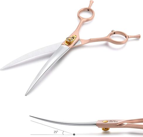 7 Inches Professional Pet Grooming Scissor, 440C Japanese Steel Straight & Curved & Thinning & Chunker Shears/Scissors for Dog Cat and More Pets (7 inch-Grooming Scissors Set) in Saudi Arabia