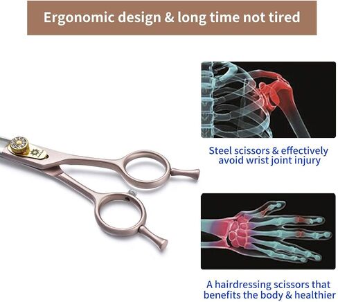 7 Inches Professional Pet Grooming Scissor, 440C Japanese Steel Straight & Curved & Thinning & Chunker Shears/Scissors for Dog Cat and More Pets (7 inch-Grooming Scissors Set) in Saudi Arabia