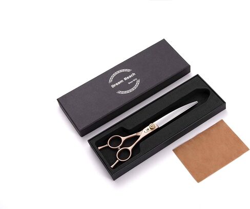 7 Inches Professional Pet Grooming Scissor, 440C Japanese Steel Straight & Curved & Thinning & Chunker Shears/Scissors for Dog Cat and More Pets (7 inch-Grooming Scissors Set) in Saudi Arabia