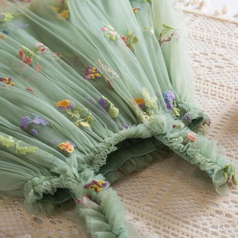 فستان TTYAOVO للفتيات الصغيرات من التول تنورة صيفية للأميرة الفراشة مقاس 110 (4 سنوات، 1973 وردي) in Kuwait