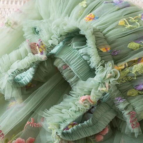 فستان TTYAOVO للفتيات الصغيرات من التول تنورة صيفية للأميرة الفراشة مقاس 110 (4 سنوات، 1973 وردي) in Kuwait