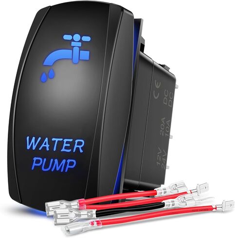 Nilight Auto Manual Rocker Switch Bilge Pump Switch Panel with LED 4 Pin On Off ON SPDT switches 20A/12V 10A/24V Switch for Marine Boat Yacht Caravan Fishing Boat Vessel RV Camper, 2 Years Warranty in Saudi Arabia