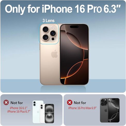 for iPhone 16 Pro Wallet Case with Card Holder + 2 Tempered Glass Screen Protector Protective Shockproof Hidden Card Slot Slim Case Women Men iPhone 16 Pro 6.3″ 2024 (Blue) in Saudi Arabia