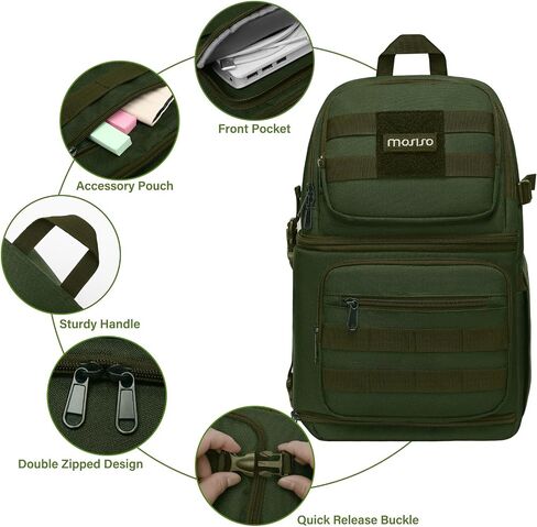 MOSISO Camera Sling Bag, DSLR/SLR/Mirrorless Tactical Camera Crossbody Bag Case Photography Slingpack with Tripod Holder & Removable Modular Inserts Compatible with Canon/Nikon/Sony/Fuji, Army Green in Saudi Arabia