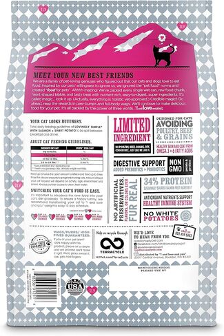I AND LOVE AND YOU" Naked Essentials Dry Cat Food, Hairball Care Salmon and Whitefish Recipe, Grain Free, Real Meat, No Fillers, 3.4 lb Bag in Saudi Arabia