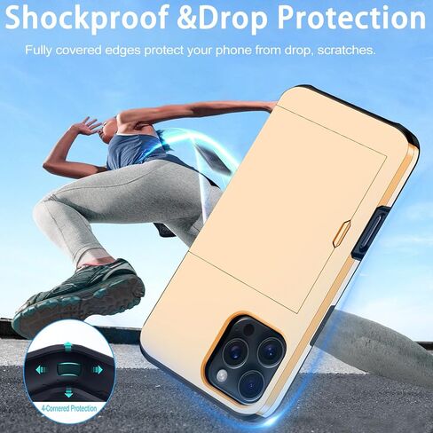 for iPhone 16 Pro Wallet Case with Card Holder + 2 Tempered Glass Screen Protector Protective Shockproof Hidden Card Slot Slim Case Women Men iPhone 16 Pro 6.3″ 2024 (Blue) in Saudi Arabia