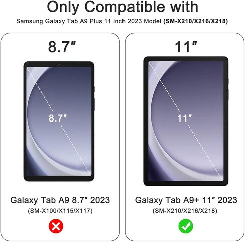 واقي شاشة Soke لجهاز Samsung Galaxy Tab A9 Plus مقاس 11 بوصة موديل 2023 (SM-X210/X216/X218)، طبقة من الزجاج المقسى مضادة للخدش S Pen متوافق مع Galaxy Tab A9+ 11 بوصة [عبوة من قطعتين] in Kuwait