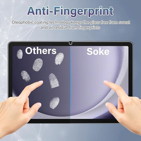 واقي شاشة Soke لجهاز Samsung Galaxy Tab A9 Plus مقاس 11 بوصة موديل 2023 (SM-X210/X216/X218)، طبقة من الزجاج المقسى مضادة للخدش S Pen متوافق مع Galaxy Tab A9+ 11 بوصة [عبوة من قطعتين] in Kuwait