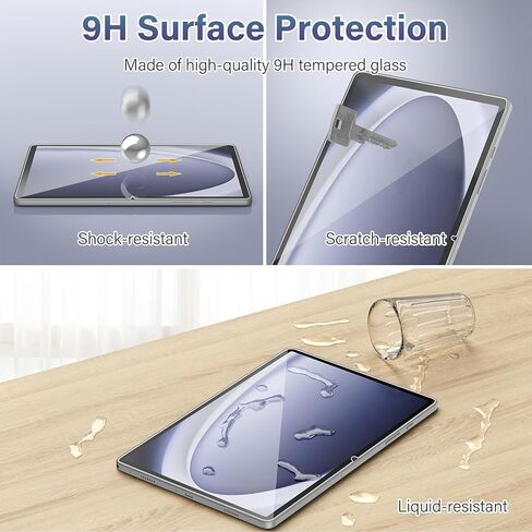 واقي شاشة Soke لجهاز Samsung Galaxy Tab A9 Plus مقاس 11 بوصة موديل 2023 (SM-X210/X216/X218)، طبقة من الزجاج المقسى مضادة للخدش S Pen متوافق مع Galaxy Tab A9+ 11 بوصة [عبوة من قطعتين] in Kuwait