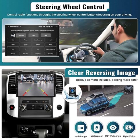 UNITOPSCI 4G+64G 8Core Android 13 ستيريو سيارة لنيسان فرونتير Xterra 2009-2012 لاسلكي Apple CarPlay Android Auto 9 بوصة شاشة لمس BT 5.0 GPS Navi DSP Mirror Link WiFi FM/RDS SWC+ميكروفون كاميرا احتياطية in Saudi Arabia