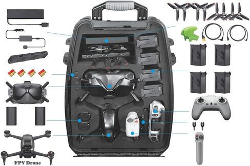 حقيبة ظهر Lekufee مقاومة للماء لـ DJI FPV Explorer Combo/DJI Goggles Integra/DJI Goggles 2/DJI FPV Goggles V2/DJI RC Motion 2/DJI FPV Motion Controller وملحقات DJI FPV (الجراب فقط) in Kuwait