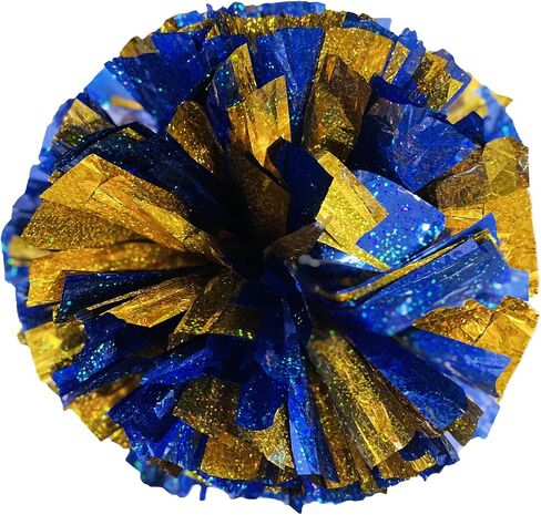 PUZINE 2pack 12 "Cherleading Pom Poms مع مقبض جديد لروح الفريق الرياضية والرقص الهتاف للأطفال البالغين (الأحمر والذهبي) in Kuwait