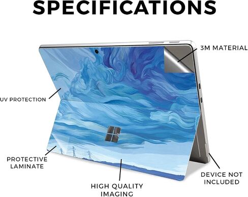 Tablet Skin Compatible with Microsoft Surface Pro 11 (2024) - Dueling Dragons - Premium 3M Vinyl Protective Wrap Decal Cover - Easy to Apply | Crafted in The USA by MightySkins in Saudi Arabia