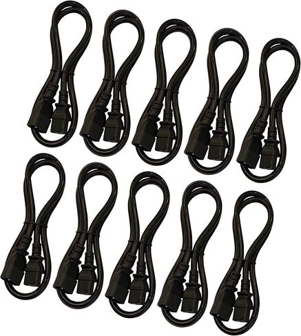 (10) 3 أقدام IEC 320 NEMA C13 C14 10A 14AWG AC كابلات سلك الطاقة PDU إلى وحدة المعالجة المركزية in Kuwait