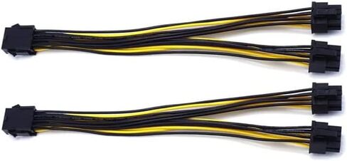 كابل طاقة مقسم وحدة معالجة الرسومات الجرافيكية، PCI-E 8-Pin أنثى إلى ثنائي 8-Pin (6+2) ذكر، كابل إمداد الطاقة PCI-E إلى GPU لتعدين التشفير 9 بوصات 18 AWG [عبوتان] in Kuwait