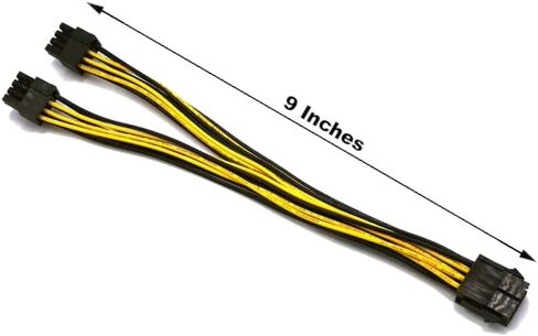 كابل طاقة مقسم وحدة معالجة الرسومات الجرافيكية، PCI-E 8-Pin أنثى إلى ثنائي 8-Pin (6+2) ذكر، كابل إمداد الطاقة PCI-E إلى GPU لتعدين التشفير 9 بوصات 18 AWG [عبوتان] in Kuwait