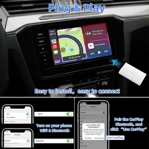 2 in1 Mini Wireless CarPlay Adapter 2024 - Android Car Play Wireless Adapter for Android 11+, Wireless Apple Carplay Adapter for iPhone 6+ /iOS10 +,Android Auto Wireless Adapter Car Play Dongle in Saudi Arabia