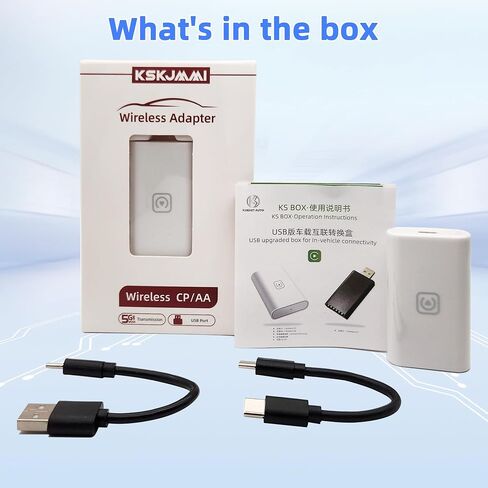2 in1 Mini Wireless CarPlay Adapter 2024 - Android Car Play Wireless Adapter for Android 11+, Wireless Apple Carplay Adapter for iPhone 6+ /iOS10 +,Android Auto Wireless Adapter Car Play Dongle in Saudi Arabia