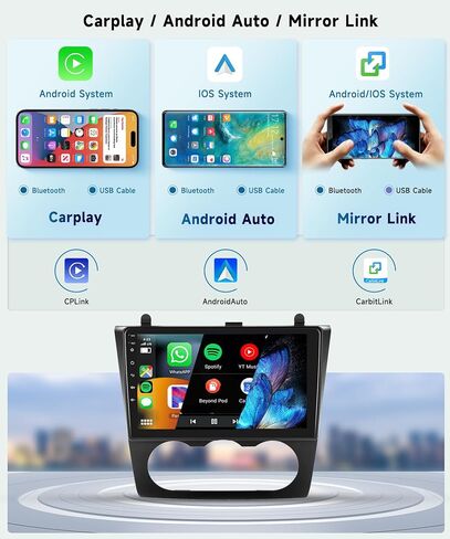 8 CORE 6G+128G Car Radio for Nissan Altima 2008-2012 with Wireless CarPlay/Android Auto, Podofo 9" 1280 * 720P IPS Touch Screen Stereo Android 13 GPS WiFi Bluetooth DSP SWC Backup Camera (Manual A/C) in Saudi Arabia