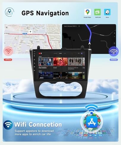 8 CORE 6G+128G Car Radio for Nissan Altima 2008-2012 with Wireless CarPlay/Android Auto, Podofo 9" 1280 * 720P IPS Touch Screen Stereo Android 13 GPS WiFi Bluetooth DSP SWC Backup Camera (Manual A/C) in Saudi Arabia