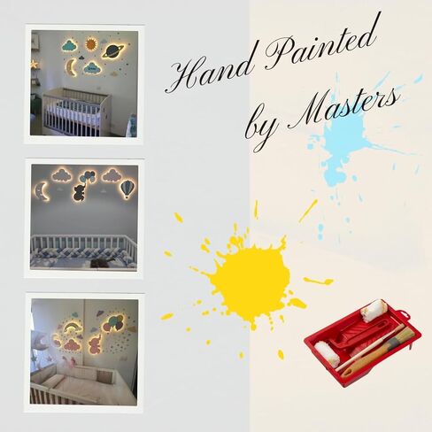 مصباح حضانة بوجي باجي للتحكم عن بعد لغرفة الأطفال والرضع، مصباح جداري سحابي متغير الألوان بـ 9 ألوان in Kuwait