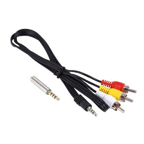 AV Cable, New 27 inch Audio Video Wire 3.5mm to 3-Male Audio Adapter Supports 1 to 3 Outputs for 2 Model B+ Plug and Play