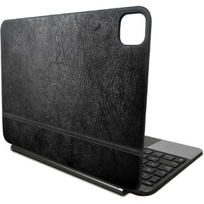 Skin Compatible with Apple Magic Keyboard for iPad Pro 11‑inch (M4) 2024 - Black Leather - Premium 3M Vinyl Protective Wrap Decal Cover - Easy to Apply | Crafted in The USA by MightySkins
