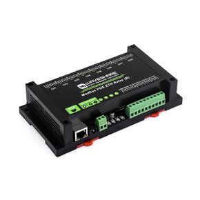 Waveshare 8-Ch Ethernet Relay Module (B) with Digital Input, Modbus RTU/Modbus TCP Protocol, PoE Port Communication, with Various Isolation and Protection Circuits, Industrial Grade Rail-Mount Case