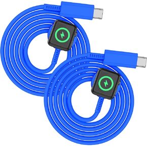 كابل شاحن ساعة Apple الجديد، 2 حزمة USB C شاحن iWatch المغناطيسي سلك شحن سريع، كابل شحن لاسلكي محمول متوافق مع Apple Watch Series 9/8/7/6/SE/SE2/5/4/3/2/1-3FT- أزرق in Kuwait