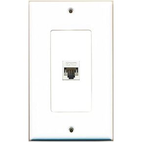 RiteAV 1 Gang 1 Port Cat5e Wall Plate OVERSIZED White
