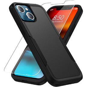 for iPhone 13 Mini Case, with HD Screen Protector [Military Grade Drop Tested] Heavy-Duty Tough Rugged Shockproof Protective Case for iPhone 13 Mini 5.4 inch, Black