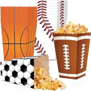 48PCS Football Theme Party Food Tray, Paper Disposable Nacho Trays, Kid Hot Dog Plates, Football Birthday Party Favors, Movie Night Food Boats, Ideal Soccer Party Decorations Bowls