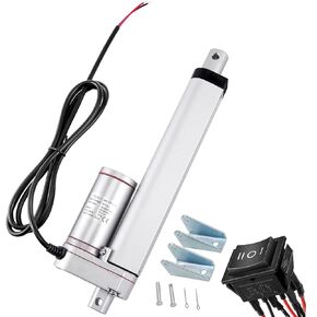 AWINLI DC24V 12 Inch Linear Actuator with Instantaneous Switch Mounting Bracket, Heavy Weight 202lbs(900N) Speed 9mm/s for Solar Trackers Automotive Tractors (300mm)
