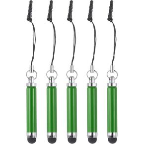 MECCANIXITY 5pcs Metallic Stylus Pen Retractable Aluminum Alloy Mini Capacitive Pens for Universal All Touch Screen Devices, Yellow