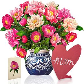 Freshcut Paper Pop Up Cards, Grande Sorbet Roses, 18 inch Life Sized Forever Flower Bouquet 3D Popup Greeting Cards, Birthday Gift Cards, Gifts for Mom, Mother's Day Gifts with Note Card and Envelope
