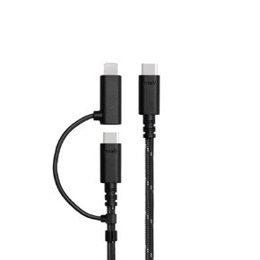 Moshi 2-in-1 USB-C to USB-C & Lightning Charging/Snyc Cable (1M) - Jet Black