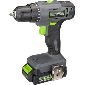 Genesis G20MAX 20V مثقاب مطرقي لاسلكي 1/2 بوصة مع بطارية وشاحن 2.0 أمبير، ظرف تصعيد معدني بالكامل، نطاق سرعتين، وضمان لمدة عامين in Kuwait