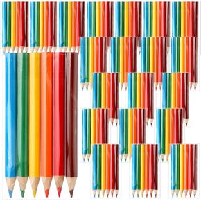 200 Sets Mini Colored Pencils 3.5 Inch Portable Short Fat Color Pencil Bulk Coloring Pencils Pre Sharpened Drawing Colored Pencil for Kids Children Painting Classroom, 6 Assorted Colors