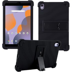 حافظة لجهاز Walmart Onn مقاس 8 بوصة للكمبيوتر اللوحي 2024 موديل (100135923)، غطاء حامل قابل للتعديل من السيليكون الناعم مناسب للأطفال لجهاز Onn مقاس 8 بوصة Gen 4 2024 للكمبيوتر اللوحي (أسود) in Kuwait