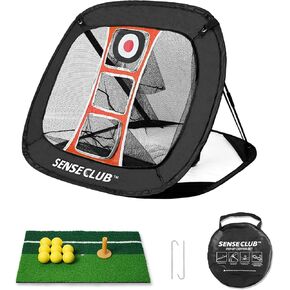 Golf Chipping Net & Driving Net, Backyard Golf Practice Net with Mat, Indoor Golf Training Target with Balls, Funny Golf Games Golf Gifts for Golfers